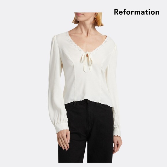 Reformation Tops - Reformation Vivia Top Go Summer – Size 8 – Ivory – NWT